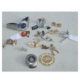 Mens Accessories Set-cufflinks/tie clips/wristwatc
