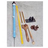 Lot of Vintage Woodworking Tools and Snowman Ruler