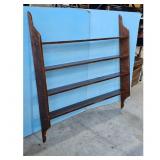 Vintage Wooden Wall Shelf 4 Tier 49.5" Wide