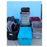 Lot of Assorted Plastic Storage Totes and Lids