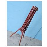 Vintage Red Metal Clothes Drying Rack Stand