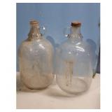 Vintage Glass Jugs with Handles - Set of 2