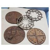 Vintage Cast Iron Stove Burner Covers and Grates S