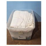 Large plastic tote- White and Light Colored Towels