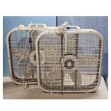 Lot of 2 White Box Fans