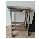 Lot of 2 Heavy Duty Metal Sawhorses Work Stands