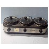 Kitchen Selectives Triple Slow Cooker Buffet Serve