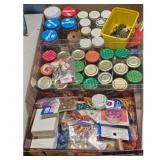 Crafting Supplies Lot - Beads, Sequins, Pins & Mor
