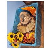 Tote of Fall Decor-Fall Harvest Turkey and Gnome D