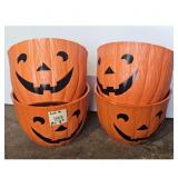 Set of 4 Vintage Plastic Jack-O-Lantern Halloween