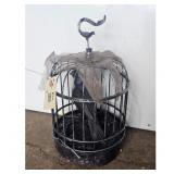 Halloween Black Bird in Cage Prop