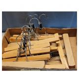 Lot of 10+ Wooden Pants Hangers with Clips