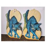 Vintage Halloween Black Cat Decorations Lot of 2