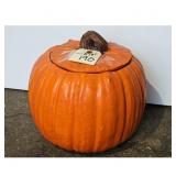 Vintage Ceramic Pumpkin Cookie Jar with Lid