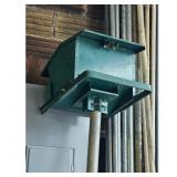 Vintage Green Metal Bird Feeder Station