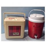 Vintage Scotch Tartan Cooler & Rubbermaid Water Co
