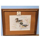Watercolor Painting of Two Ducks Signed W. Atto. 8