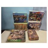 Lot of 5 Assorted Jigsaw Puzzles - Buffalo Games,