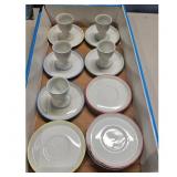 Set of 5 Vintage Egg Cups with Saucers