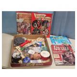 Craft Supplies Lot with Books and Assorted Materia