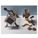 Hand crank meat grinder & French Fry Cutter Set
