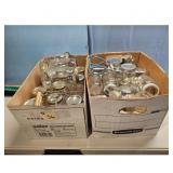 2 Boxes of Assorted Glass Mason Jars and Lids for