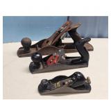 Lot of 3 Vintage Stanley Hand Planes