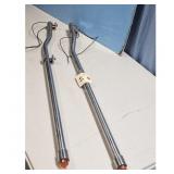 Pair Bumper Poles- 2Chrome Metal Rods with Orange