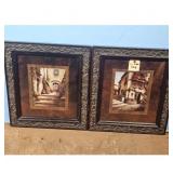 Set of 2 Framed Prints Italian Street Scene Art