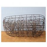 Vintage Wire Heart Scroll Oval Basket Planter Hold
