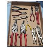 Lot of Assorted Pliers and Tin Snips