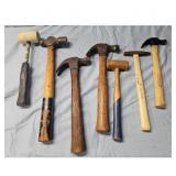 Lot of 7 Hammers - Various Types and Sizes