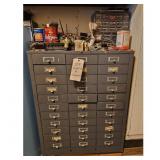 Metal Parts Cabinet Organizer w/Contents