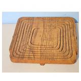 Vintage Wooden Accordion Basket with Wooden Puzzle