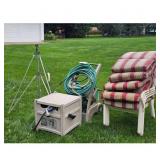 Outdoor Patio Chair Cushions, Hose Reel Box, and T