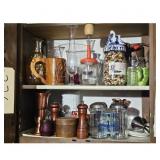 Contents of Cabinet - Assorted Kitchenware and Dec