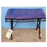 Vintage Tassel Upholstered  Stool/Fireside Bench