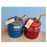 2 Vintage Metal Gas Cans