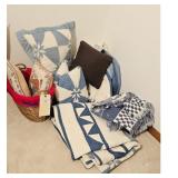 Vintage Quilt and Throw Pillow Set with Basket