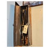 Vintage Metal Tool Box with Assorted Tools