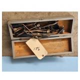 Vintage Torch Set with Wooden Box