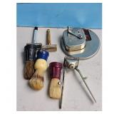 Vintage Barber Tools Lot: Razor, Brushes, Kriss Kr