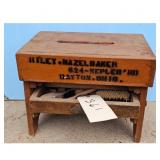 Antique Wooden Stool with Storage Drawer - Riley H
