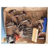 Vintage Hand Brace Drills and Auger Bit Set