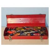 Craftsman Red Metal Toolbox with Assorted Screwdri