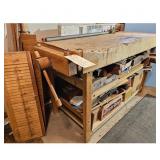 Heavy Duty Wooden Workbench with Wood Vise and Sto