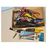 Assorted Pliers, Wire Strippers, and Crimping Tool