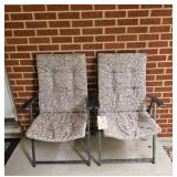 Set of 2 Folding Patio Chairs with Cushions