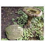 Garden Bird Bath with Welcome Stone