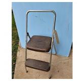 2-Step Folding Cosco Step Stool Chrome Metal Brow